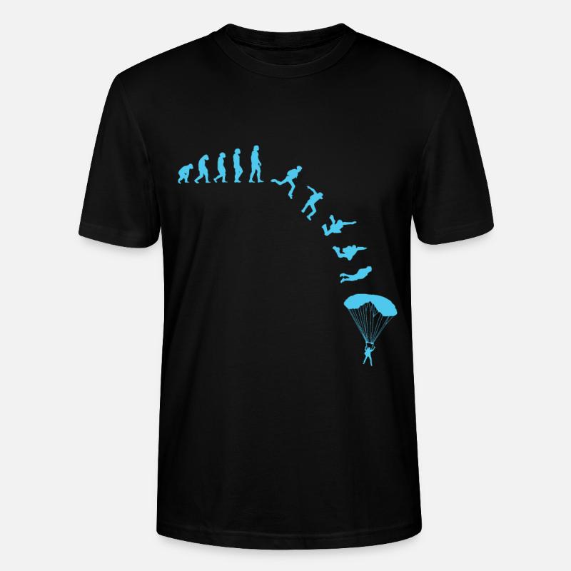Skydiver Evolution Fallschirmspringer - Stanley/Stella Unisex Bio-T-Shirt CRAFTER - Schwarz