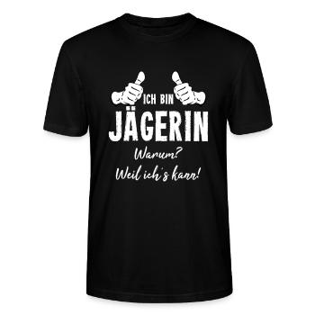 Jägerin - Stanley/Stella Unisex Bio-T-Shirt CRAFTER - Schwarz - Vorne - Alina (178cm) & Michal (187cm)
