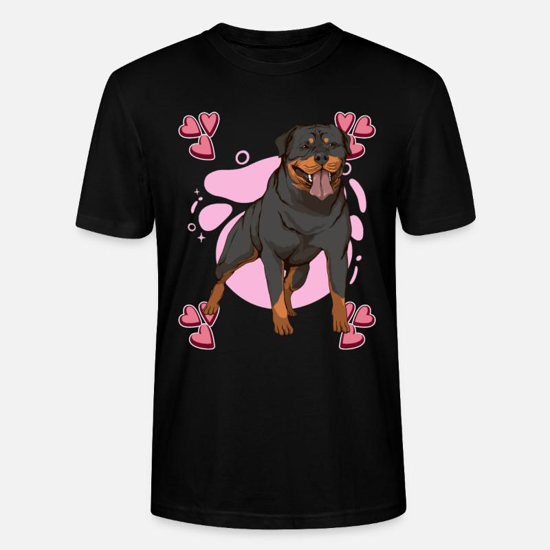 Rottweiler Heart Design - T-shirt bio CRAFTER Stanley Stella Unisexe - noir