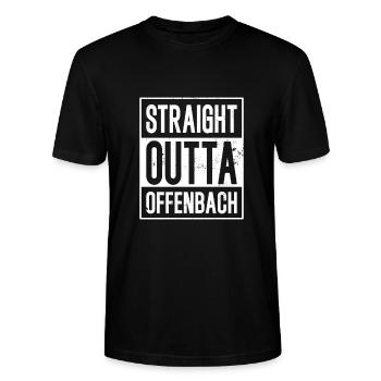 Straight outta Offenbach - Stanley/Stella Unisex Bio-T-Shirt CRAFTER - Schwarz - Vorne - Alina (178cm) & Michal (187cm)