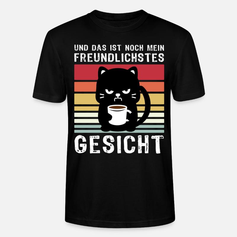 Katzen Kaffee Katze - Stanley/Stella Unisex Bio-T-Shirt CRAFTER - Schwarz