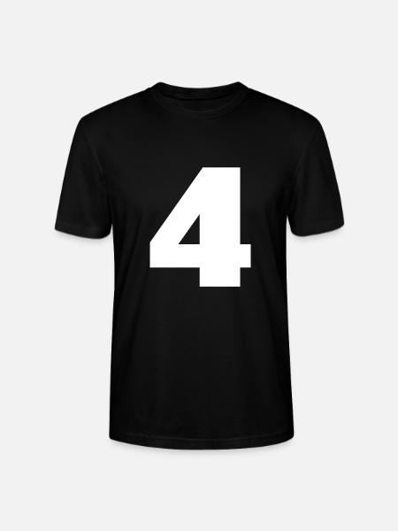 Nummer 4 Großbuchstaben Monogramm - Stanley/Stella Unisex Bio-T-Shirt CRAFTER - Schwarz