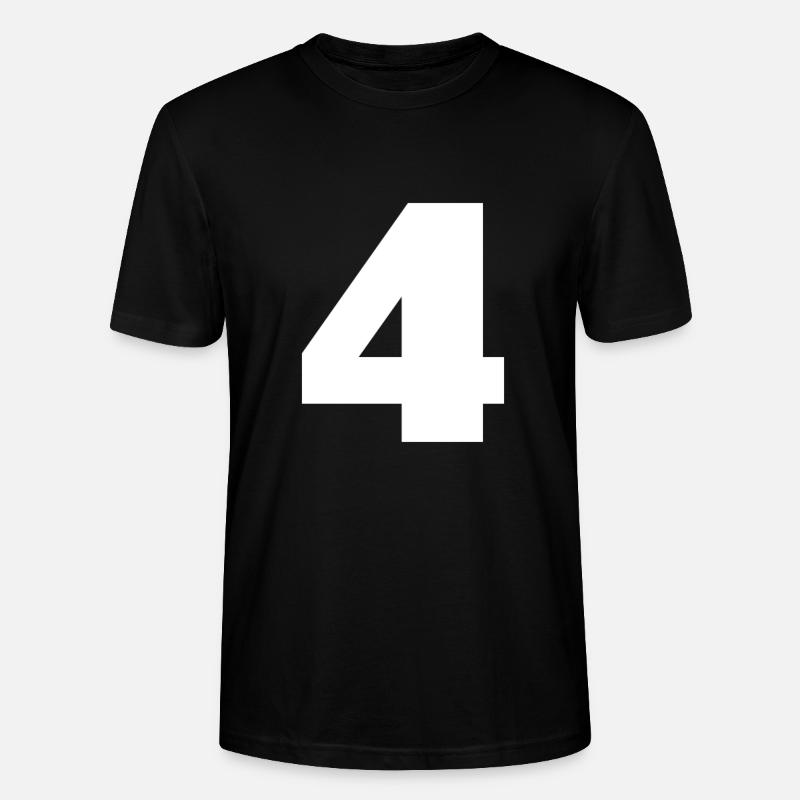Numéro 4 Monogramme en majuscules - T-shirt bio CRAFTER Stanley Stella Unisexe - noir