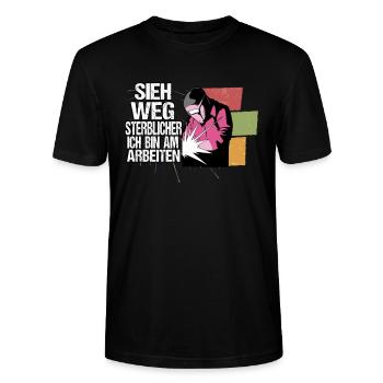 Schweißer Welder Schweißfachmann Lustig Beruf - Stanley/Stella Unisex Bio-T-Shirt CRAFTER - Schwarz - Vorne - Alina (178cm) & Michal (187cm)