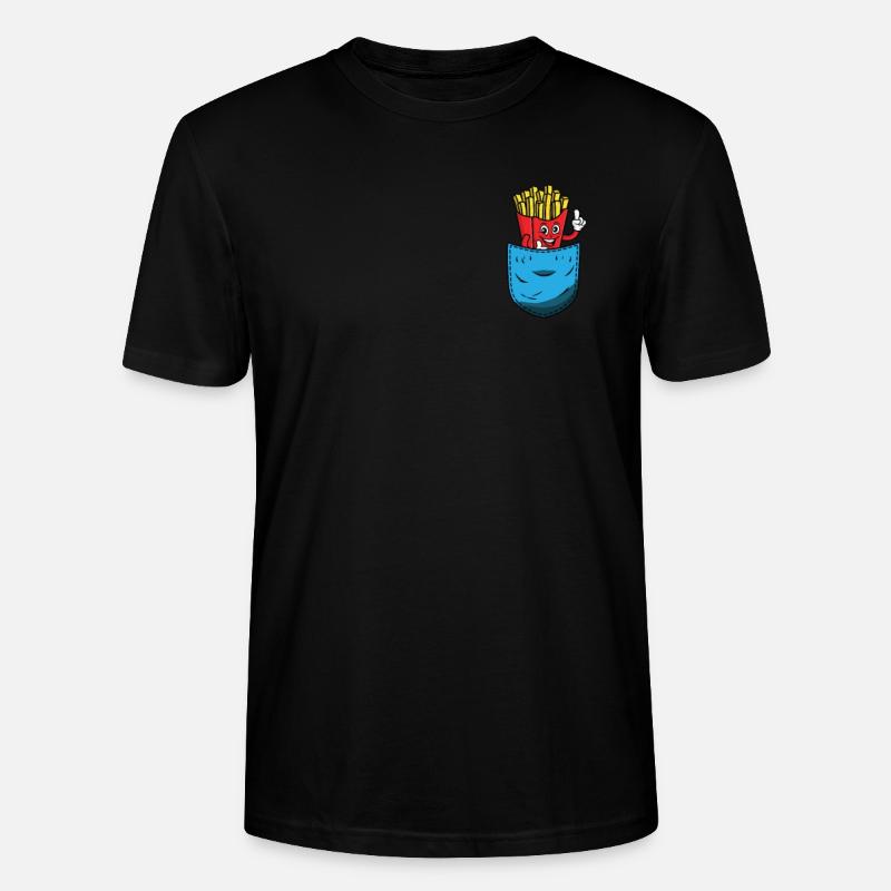 Pommes Frites Brusttasche - Stanley/Stella Unisex Bio-T-Shirt CRAFTER - Schwarz