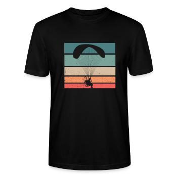 Gleitschirm Gleitschirmfliegen Paragliding - Stanley/Stella Unisex Bio-T-Shirt CRAFTER - Schwarz - Vorne - Alina (178cm) & Michal (187cm)
