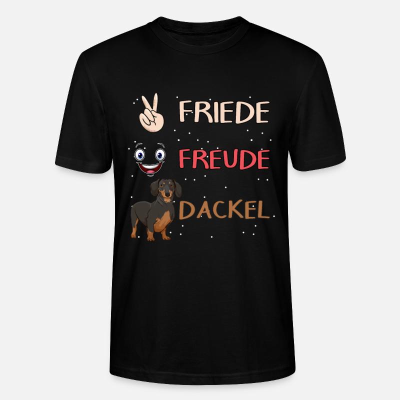 Dackel Friede Freude Dackel - Stanley/Stella Unisex Bio-T-Shirt CRAFTER - Schwarz