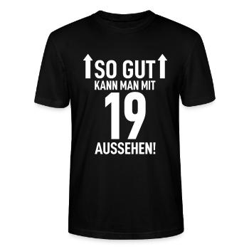 19. Geburtstag - Stanley/Stella Unisex Bio-T-Shirt CRAFTER - Schwarz - Vorne - Alina (178cm) & Michal (187cm)