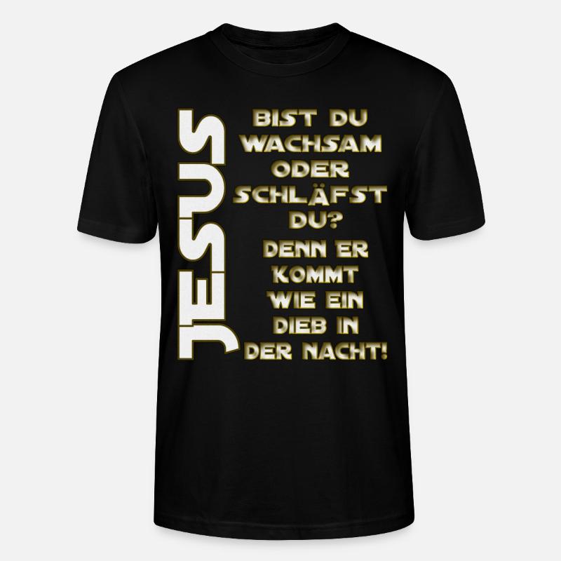 Jesus kommt - Stanley/Stella Unisex Bio-T-Shirt CRAFTER - Schwarz