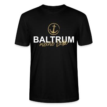 Baltrum meine Liebe Insel Urlaub Norddeutsch - Stanley/Stella Unisex Bio-T-Shirt CRAFTER - Schwarz - Vorne - Alina (178cm) & Michal (187cm)