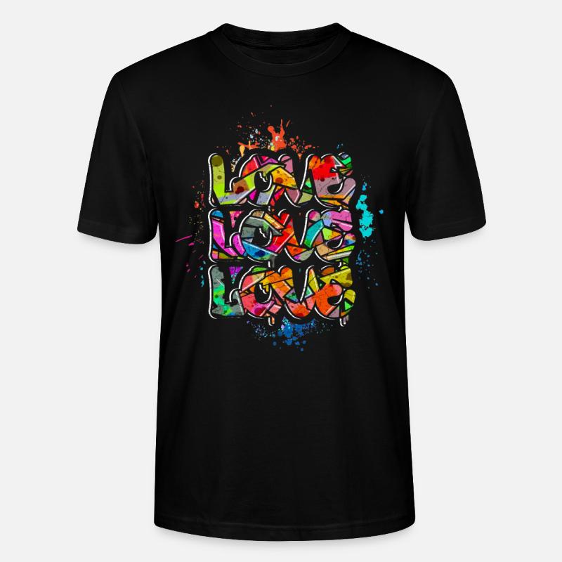 Love Graffiti - Stanley/Stella Unisex Bio-T-Shirt CRAFTER - Schwarz