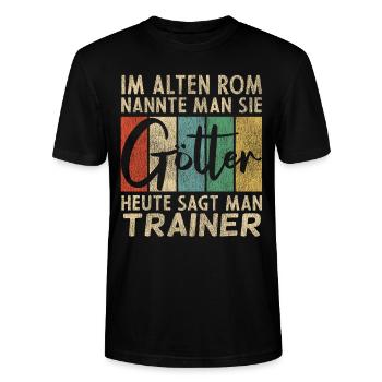 Lustige Trainer Sprüche - Stanley/Stella Unisex Bio-T-Shirt CRAFTER - Schwarz - Vorne - Alina (178cm) & Michal (187cm)