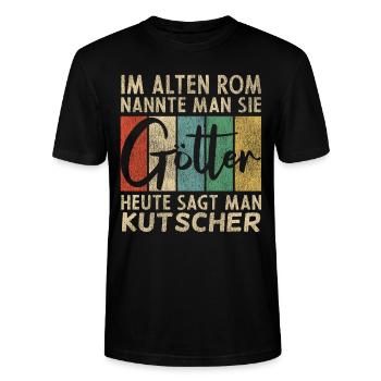 Lustige Kutscher Sprüche - Stanley/Stella Unisex Bio-T-Shirt CRAFTER - Schwarz - Vorne - Alina (178cm) & Michal (187cm)
