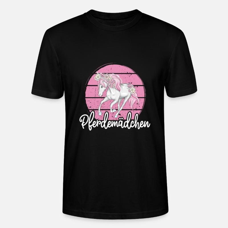 Pferdemädchen Pferd - Stanley/Stella Unisex Bio-T-Shirt CRAFTER - Schwarz