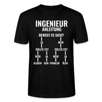 Maschinenbau Elektrotechnik Studenten Ingenieur - Stanley/Stella Unisex Bio-T-Shirt CRAFTER - Schwarz - Vorne - Alina (178cm) & Michal (187cm)