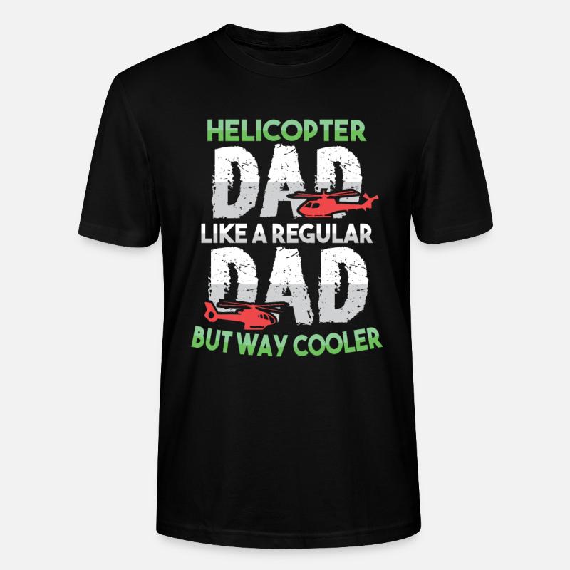 Hubschrauberpilot Luftfahrt Helicopter Dad - Stanley/Stella Unisex Bio-T-Shirt CRAFTER - Schwarz
