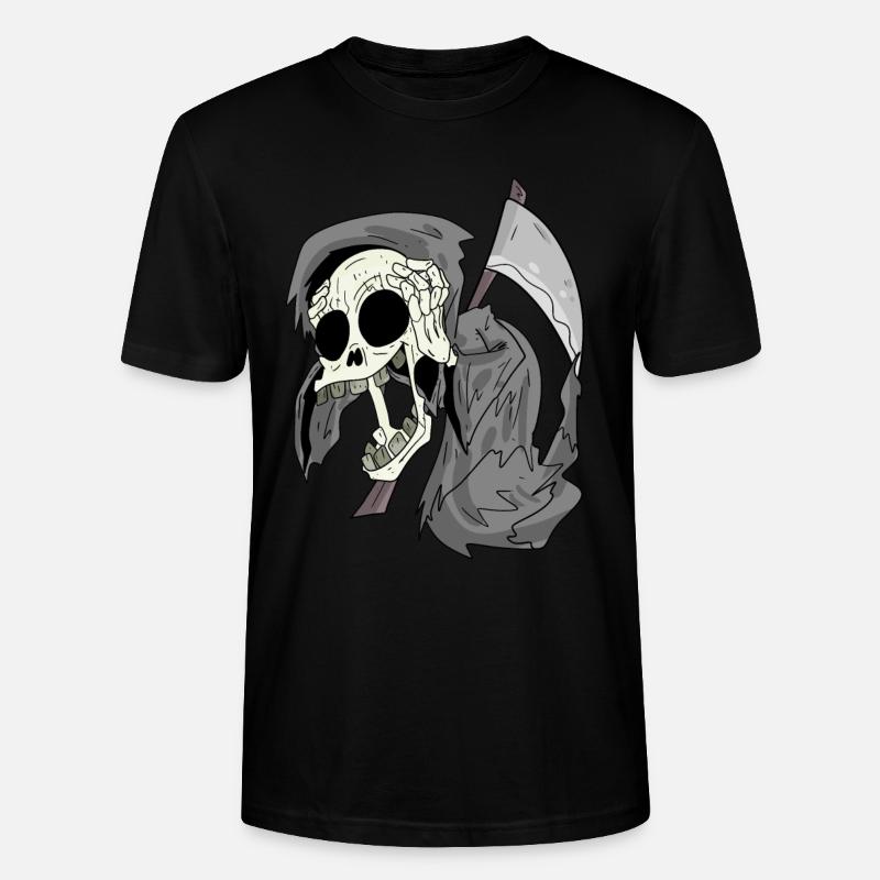 Grim Reaper laughs funny - Stanley/Stella CRAFTER Unisex Organic T-Shirt - black