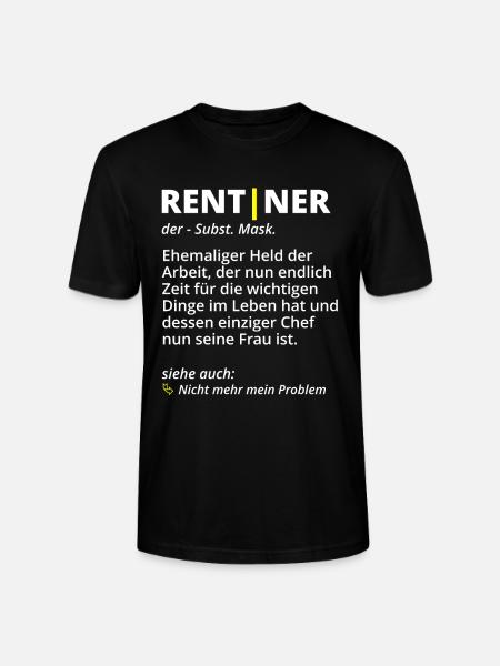 Rentner Wörterbuch Spruch für den Ruhestand - Stanley/Stella Unisex Bio-T-Shirt CRAFTER - Schwarz