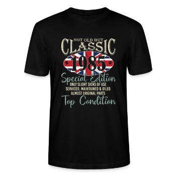 Not Old, But Classic British Union Jack, - Stanley/Stella CRAFTER Unisex Organic T-Shirt - black - Front - Alina (178cm) & Michal (187cm)