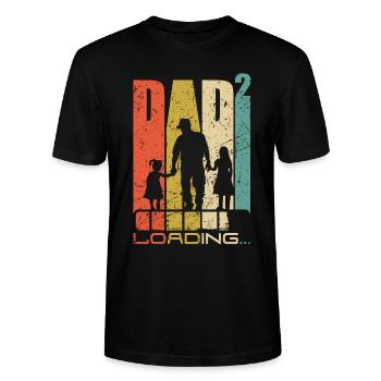 Papa 2 Töchter Vater werden Geschenk - Stanley/Stella Unisex Bio-T-Shirt CRAFTER - Schwarz - Vorne - Alina (178cm) & Michal (187cm)