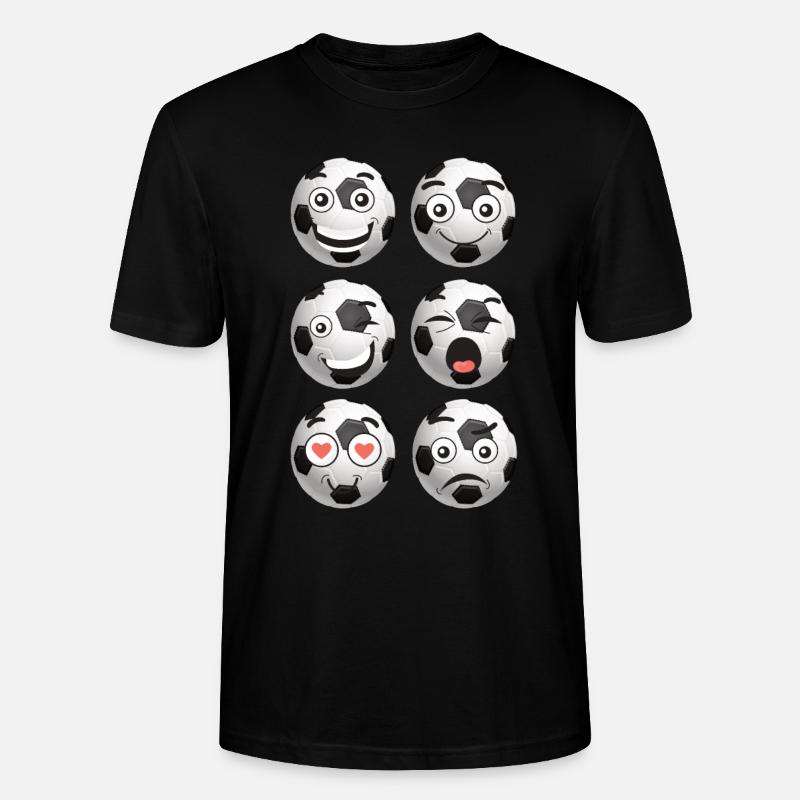 Fußball / Soccer Comic Gesichter - Stanley/Stella Unisex Bio-T-Shirt CRAFTER - Schwarz