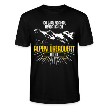 Alpenüberquerung Alpenüberquerer Alpen - Stanley/Stella Unisex Bio-T-Shirt CRAFTER - Schwarz - Vorne - Alina (178cm) & Michal (187cm)