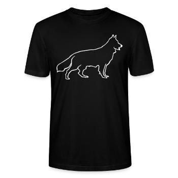 Chiens de berger Lignes chiens de berger blanc - T-shirt bio CRAFTER Stanley Stella Unisexe - noir - Devant - Alina (178cm) & Michal (187cm)