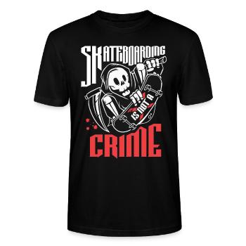 Skateboarding Skateboarding is not a crime - Stanley/Stella CRAFTER Unisex Organic T-Shirt - black - Front - Alina (178cm) & Michal (187cm)