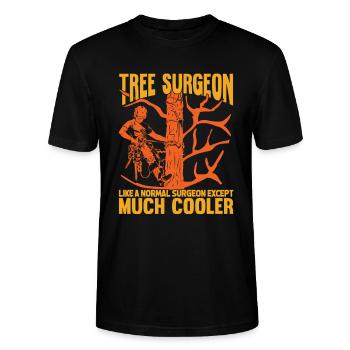 Arborist Job Profession Tree Care Gift - Stanley/Stella CRAFTER Unisex Organic T-Shirt - black - Front - Alina (178cm) & Michal (187cm)