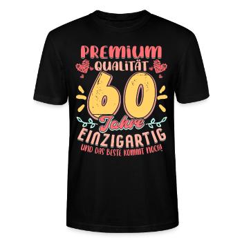 60 Geburtstag Frau - Stanley/Stella Unisex Bio-T-Shirt CRAFTER - Schwarz - Vorne - Alina (178cm) & Michal (187cm)
