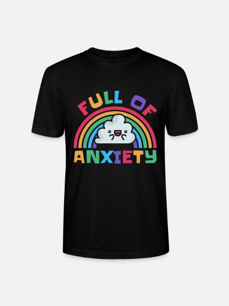 Full Of Anxiety Awareness Rainbow - Stanley/Stella CRAFTER Unisex Organic T-Shirt - black