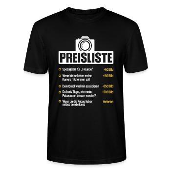 Fotografen Preisliste lustig - Stanley/Stella Unisex Bio-T-Shirt CRAFTER - Schwarz - Vorne - Alina (178cm) & Michal (187cm)