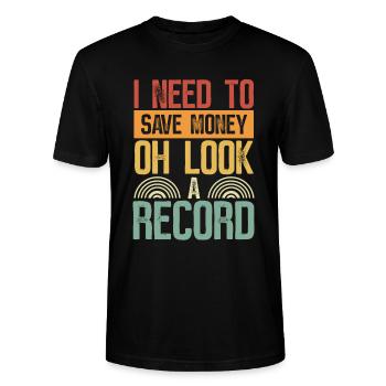 Vinyl Vintage Record Collector Vinyl Records - Stanley/Stella Unisex Bio-T-Shirt CRAFTER - Schwarz - Vorne - Alina (178cm) & Michal (187cm)