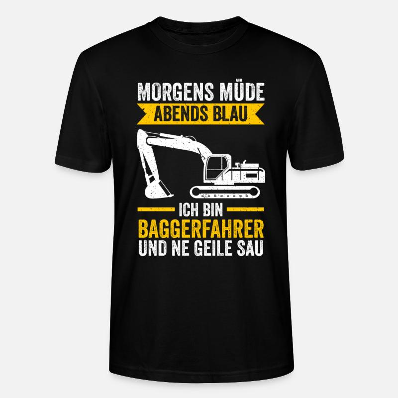Baggerfahrer Tiefbau Bagger - Stanley/Stella Unisex Bio-T-Shirt CRAFTER - Schwarz