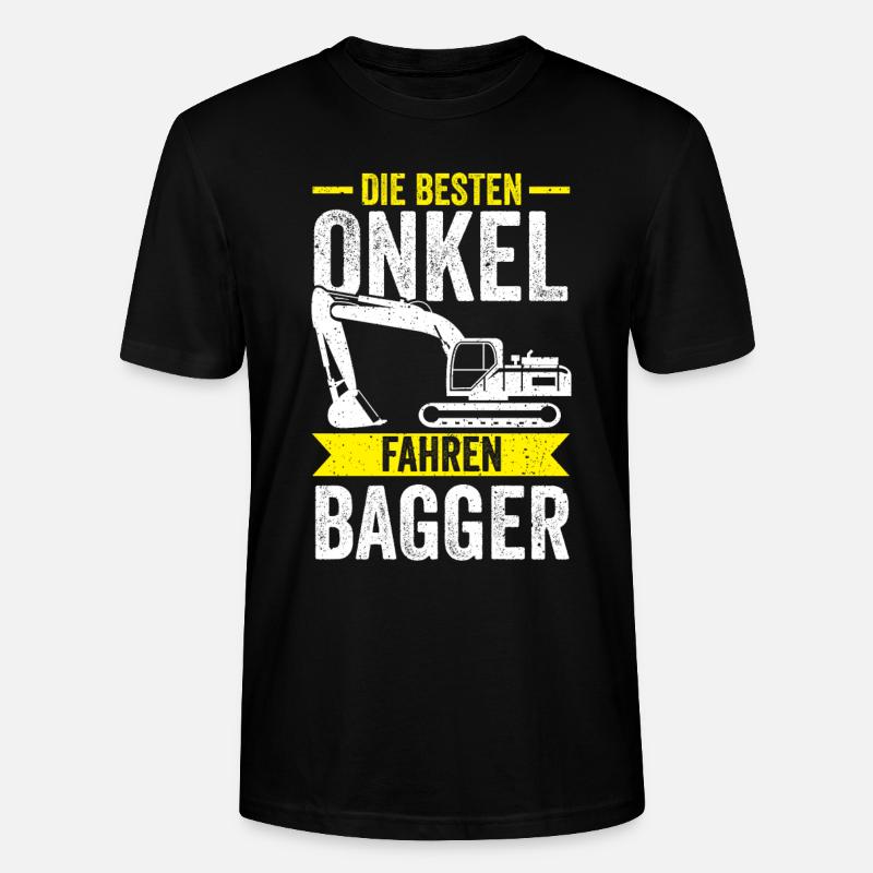 Baggerfahrer Onkel Baggern Bagger - Stanley/Stella Unisex Bio-T-Shirt CRAFTER - Schwarz