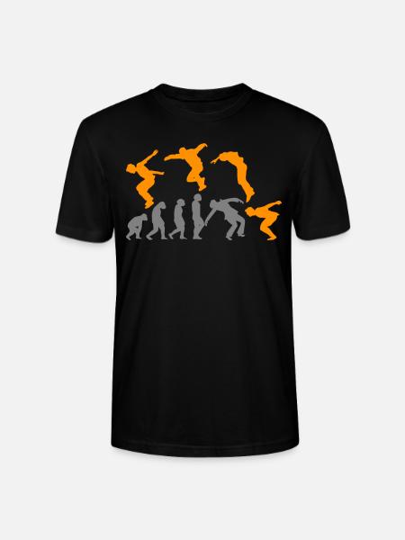 Parkour Parkourläufer Hindernisparkour Evolution - Stanley/Stella Unisex Bio-T-Shirt CRAFTER - Schwarz
