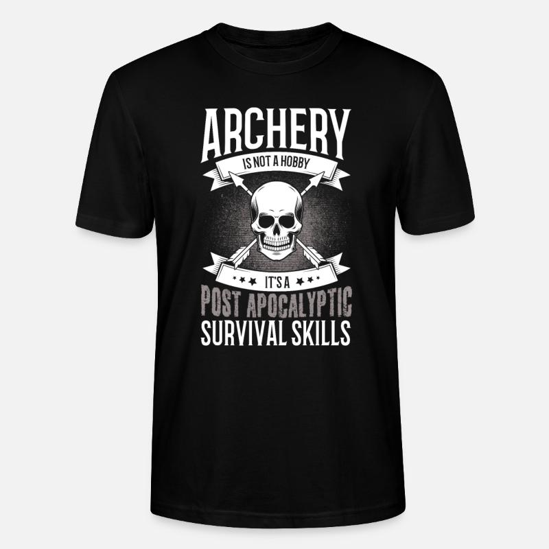 Bogenschießen Pfeil Bogen Bogenschütze Archery - Stanley/Stella Unisex Bio-T-Shirt CRAFTER - Schwarz