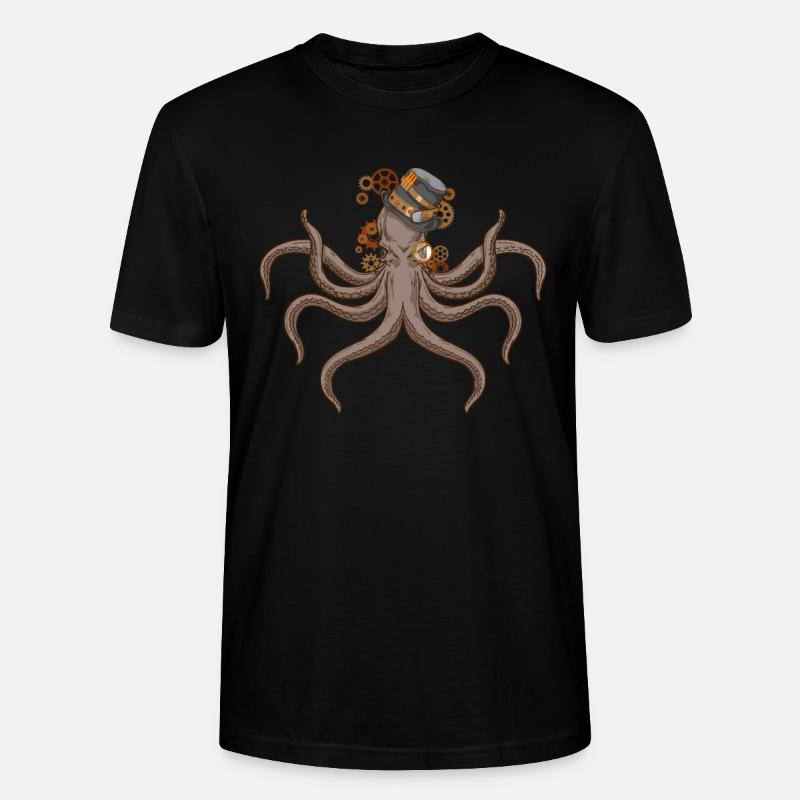 Octopus Steampunk Squid Cadeau Octopus - T-shirt bio CRAFTER Stanley Stella Unisexe - noir