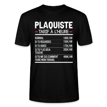 Plaquiste Idée Cadeau Humour - T-shirt bio CRAFTER Stanley Stella Unisexe - noir - Devant - Alina (178cm) & Michal (187cm)