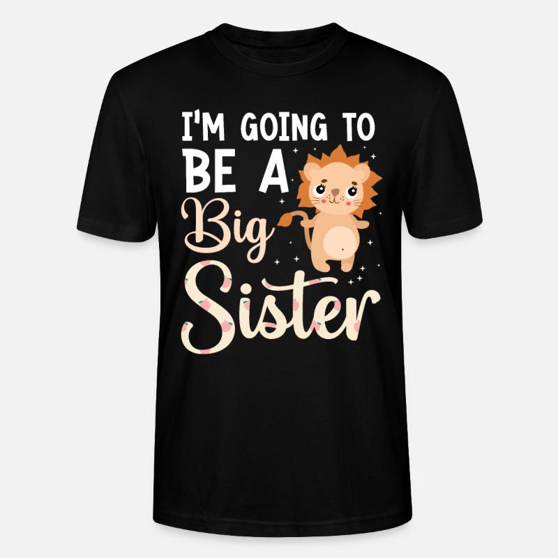 Werde Große Schwester Big Sis - Stanley/Stella Unisex Bio-T-Shirt CRAFTER - Schwarz