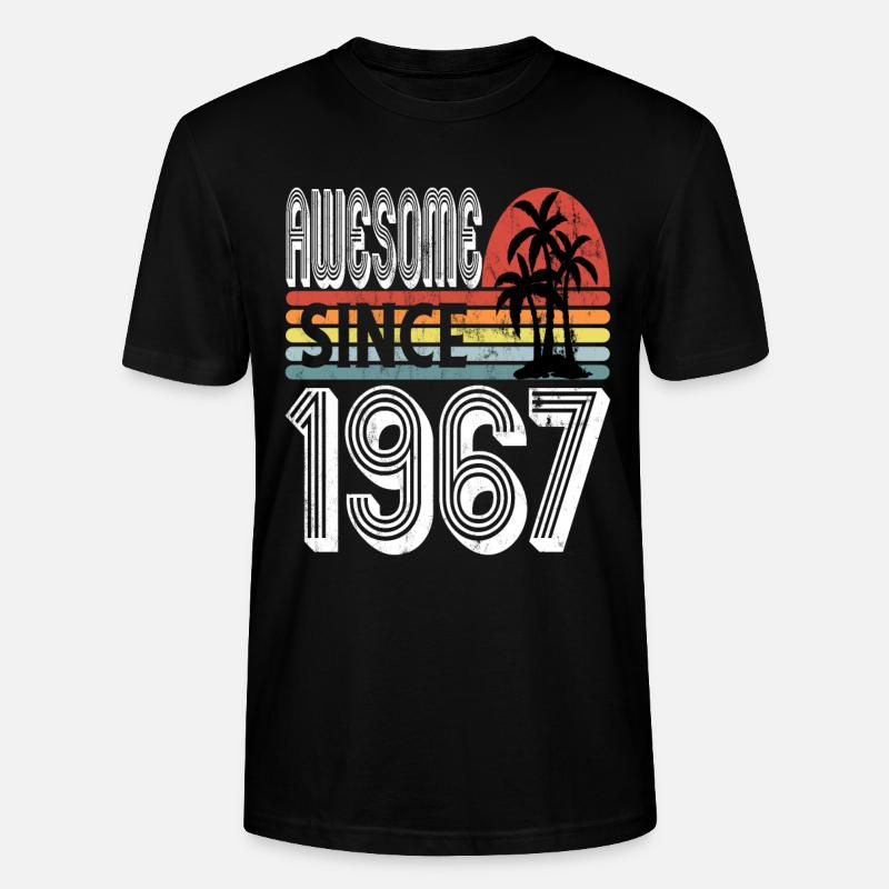 Awesome Since 1967 Sunset - T-shirt bio CRAFTER Stanley Stella Unisexe - noir