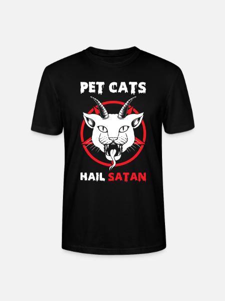 Pet Cats Hail Satan - Stanley/Stella CRAFTER Unisex Organic T-Shirt - black