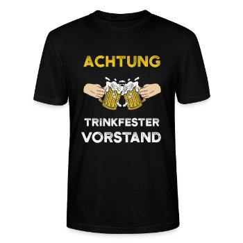 Achtung trinkfester Vorstand Bier Schützenfest - Stanley/Stella Unisex Bio-T-Shirt CRAFTER - Schwarz - Vorne - Alina (178cm) & Michal (187cm)