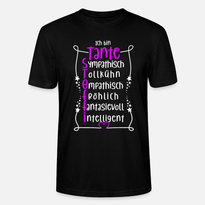 Steffi - beste Tante - Stanley/Stella Unisex Bio-T-Shirt CRAFTER - Schwarz