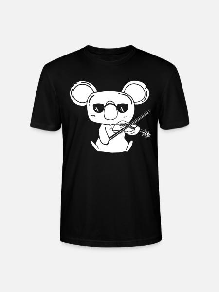 Violoniste Violon Koala avec Violon - T-shirt bio CRAFTER Stanley Stella Unisexe - noir
