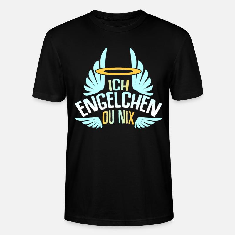 Engelchen Bengelchen Spruch Engel Bengel - Stanley/Stella Unisex Bio-T-Shirt CRAFTER - Schwarz
