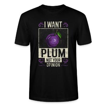 Pflaume Spruch lustig - Stanley/Stella Unisex Bio-T-Shirt CRAFTER - Schwarz - Vorne - Alina (178cm) & Michal (187cm)