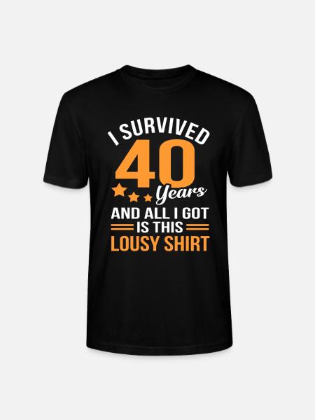 40th birthday - Stanley/Stella CRAFTER Unisex Organic T-Shirt - black