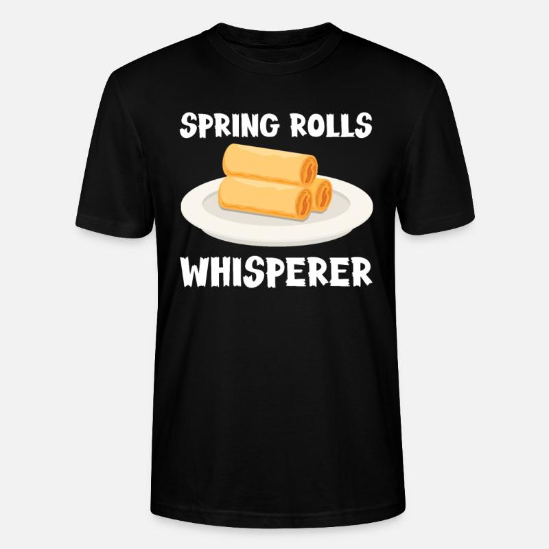 Spring Rolls Whisperer - Stanley/Stella CRAFTER Unisex Organic T-Shirt - black