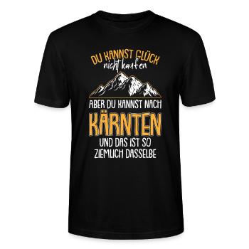 Kärnten Glück Österreich Alpen Berge - Stanley/Stella Unisex Bio-T-Shirt CRAFTER - Schwarz - Vorne - Alina (178cm) & Michal (187cm)